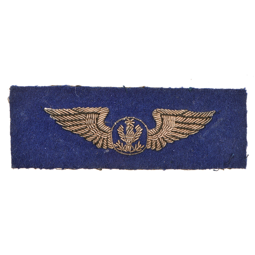 Original U.S. WWII British-Made Bullion Aircrew Wings on Blue “Combat Crew” Field - Excellent Original Items
