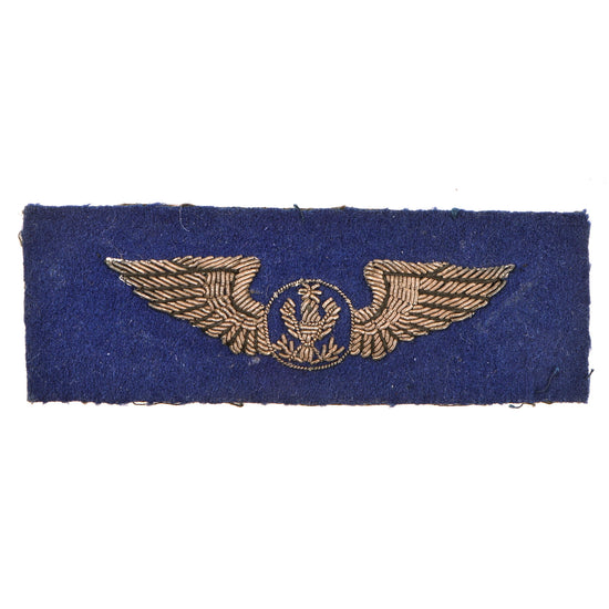 Original U.S. WWII British-Made Bullion Aircrew Wings on Blue “Combat Crew” Field - Excellent Original Items