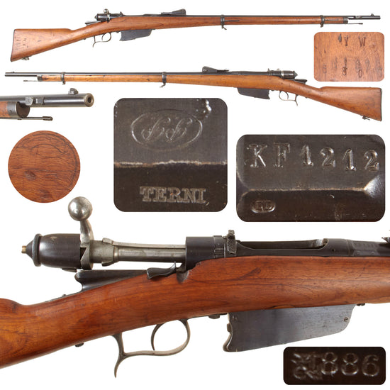 Original Italian Vetterli M1870/87/15 Infantry Rifle Serial KF 1212 by Terni Converted to 6.5mm in Excellent Condition - Dated 1886