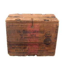 Original U.S. WWI Small Arms M1906 .30cal Ball Cartridge Model 1917 Wooden Ammunition Crate by United States Cartridge Co.