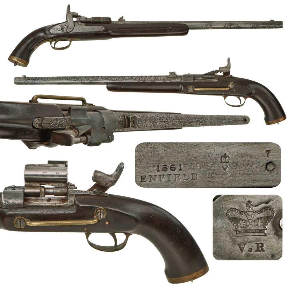 Original British P-1853 Enfield 3-Band Rifle Converted to Engraved Snider Mk.II** Pistol Dated 1861 - USGI Afghanistan Bring Back Original Items