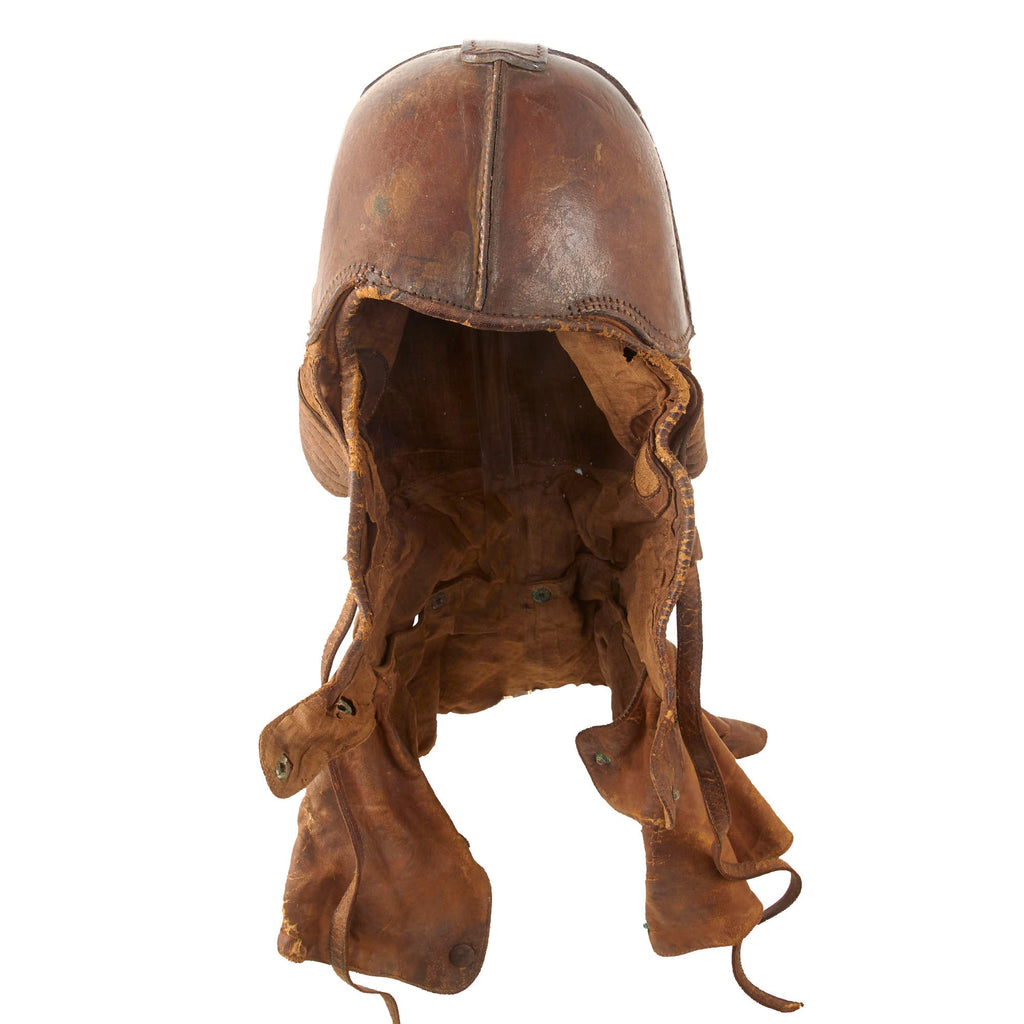 Original U.S. WWI Aero Squadron Stiff Leather Flying Helmet by Spaldin ...