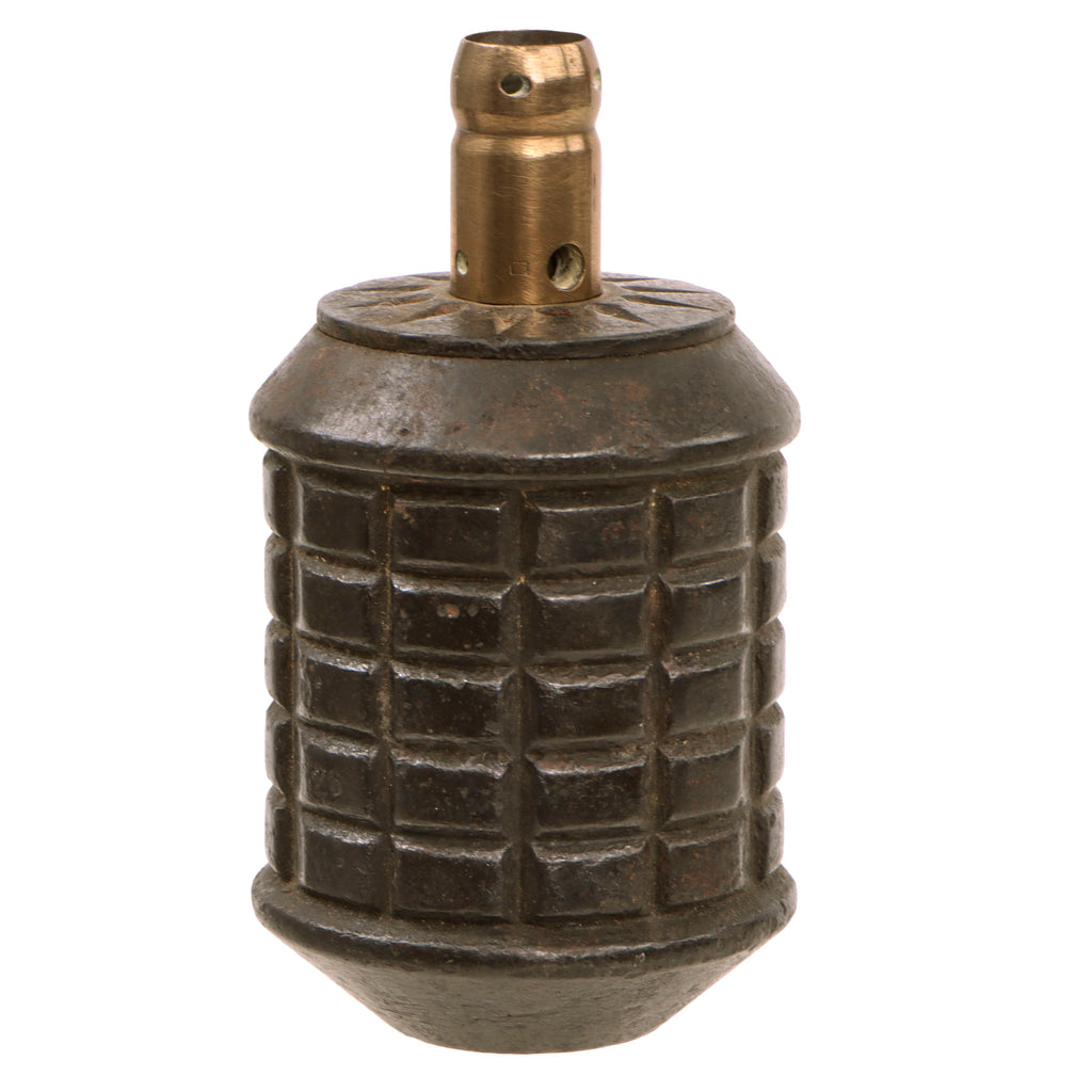 Original Japanese WWII Type 97 Inert Fragmentation Hand Grenade with Fuse Housing - Dated 1939 Original Items