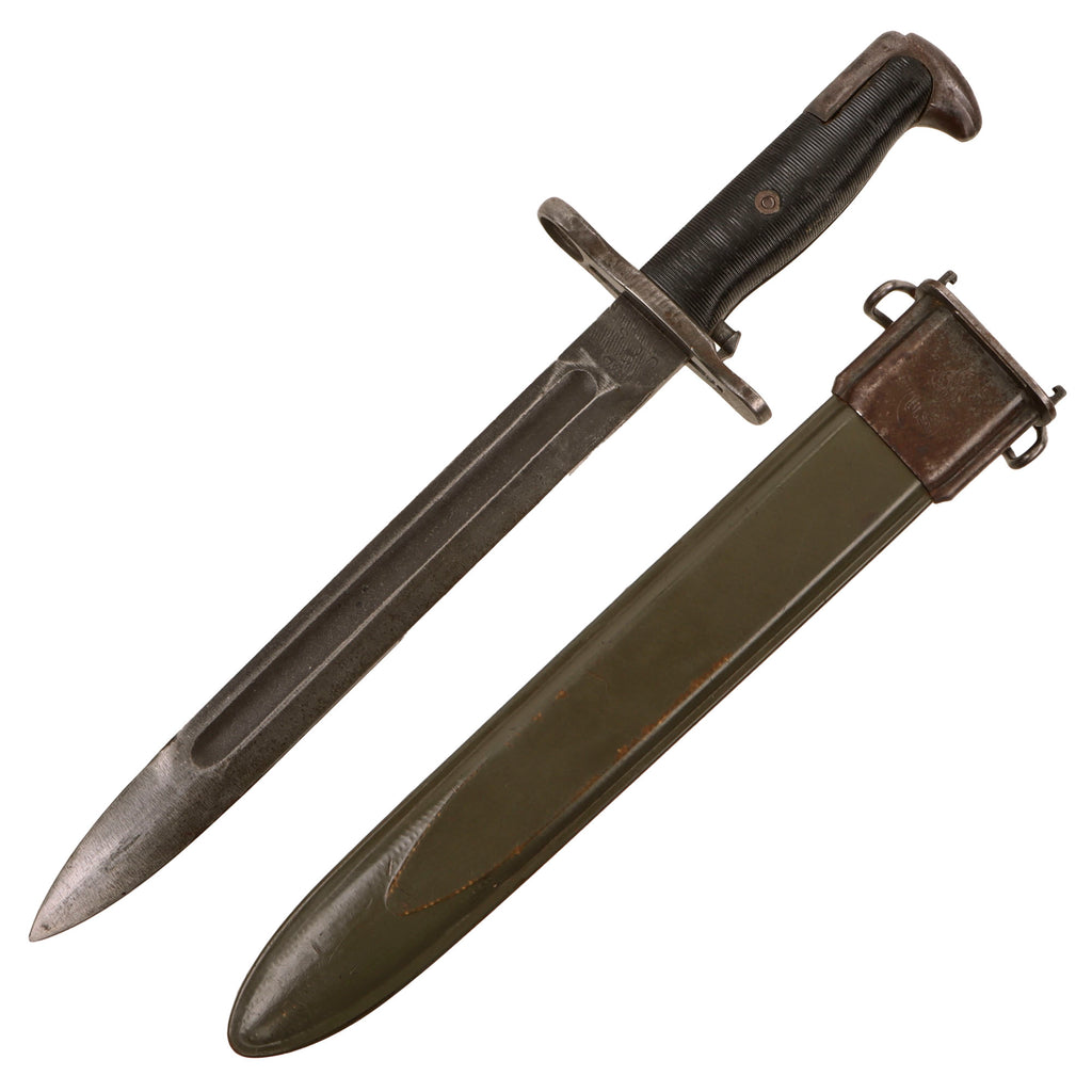 Original U.S. WWII M1 Garand 10 inch Bayonet by PAL with M7 Scabbard Original Items