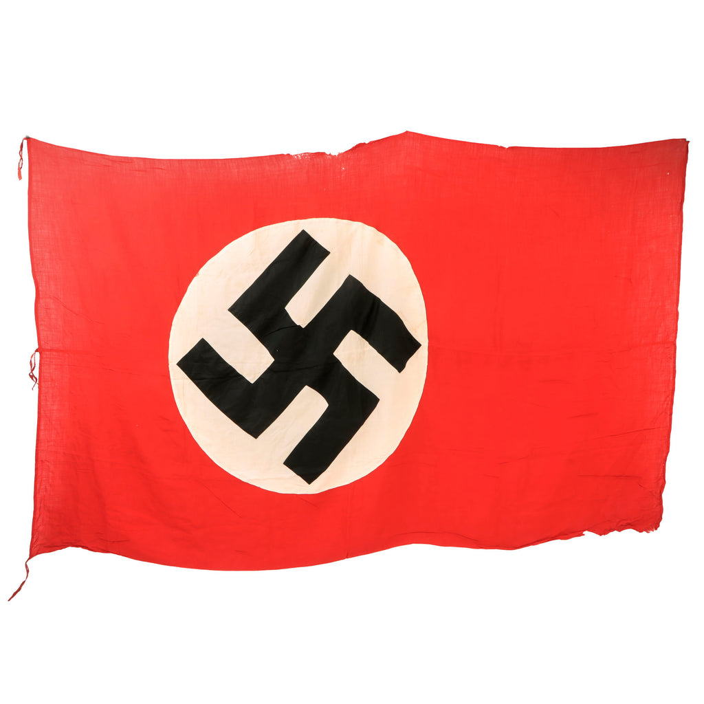 Original German WWII Italian Made Large Double-Sided NSDAP National Political Banner by P.G.S., City of Naples Marked, 54 1/2" x 91"