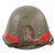 Original Netherlands WWII Dutch M34 Steel Helmet With Badge and Painted Red Civil Protection Band - Complete