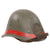 Original Netherlands WWII Dutch M34 Steel Helmet With Badge and Painted Red Civil Protection Band - Complete