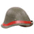 Original Netherlands WWII Dutch M34 Steel Helmet With Badge and Painted Red Civil Protection Band - Complete