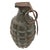 Original U.S. Pre-WWII Inert MkII Pineapple Fragmentation Grenade with “Cutback” Fuze, Short Spoon, Screw Bottom, and Grey H.E. Paint