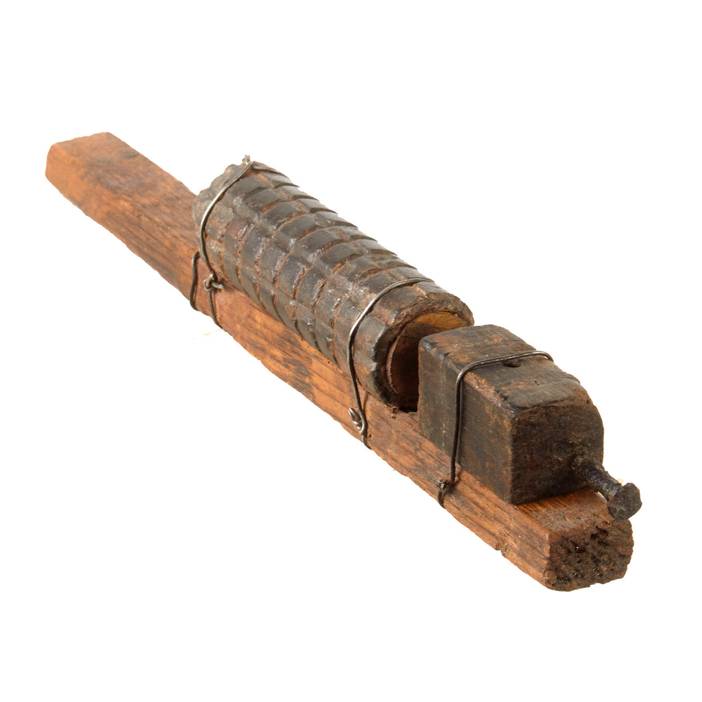 Original French WWI Inert IIIrd Army Raquet Pétard “Hair Brush” Stick Fragmentation Grenade - Pétard de la IIIe Armée