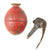 Original French WWI Red Painted Practice Model 1914 OF1 Egg Hand Grenade circa 1915 - 1917 - Inert