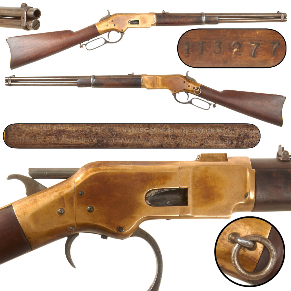 Original U.S. Winchester Third Model 1866 Yellow Boy .44 Centerfire Saddle Ring Carbine Made in 1873, Serial No. 113277