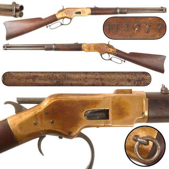 Original U.S. Winchester Third Model 1866 Yellow Boy .44 Centerfire Saddle Ring Carbine Made in 1873, Serial No. 113277