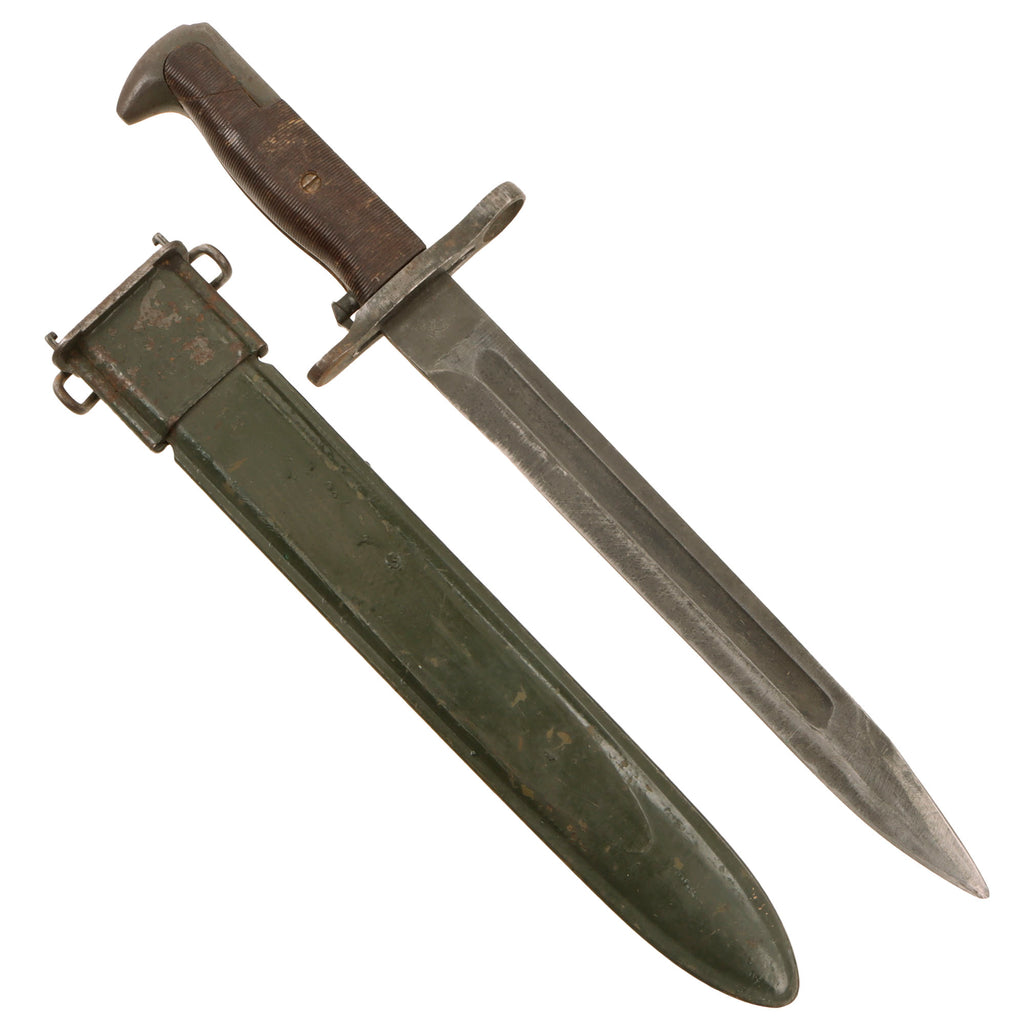 Original U.S. WWII / Korean War Era M1 Garand Bayonet by Utica Cutlery with M7 Scabbard - U.C. Marked