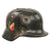 Original German WWII Heavily Impact Damaged Luftwaffe M35 Double Decal Steel Helmet Shell, Stamped Q66