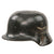 Original German WWII Heavily Impact Damaged Luftwaffe M35 Double Decal Steel Helmet Shell, Stamped Q66