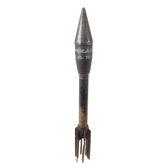 Original U.S. WWII M7A1 2.36-Inch Bazooka Anti-Tank Practice Rocket with Original Stenciling – Disassemblable
