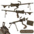 Original U.S. WWII Type Browning 1919A6 Inert Display Machine Gun with Bipod, Shoulder Stock, Carry Handle, and Dummy Ammo in Can