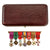 Original WWII / Postwar Belgian Escapee & Allied Service Seven-Decoration Miniature Medal Bar with Arthus Bertrand Paris Case