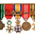 Original WWII / Postwar Belgian Escapee & Allied Service Seven-Decoration Miniature Medal Bar with Arthus Bertrand Paris Case