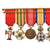 Original WWII / Postwar Belgian Escapee & Allied Service Seven-Decoration Miniature Medal Bar with Arthus Bertrand Paris Case