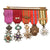 Original Belgian WWI Veteran Five-Decoration Miniature Medal Bar with Order of Leopold, Order of the Crown, Croix de Guerre, Fire Cross & Civic Decoration 1914–1918
