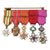 Original Belgian WWI Veteran Five-Decoration Miniature Medal Bar with Order of Leopold, Order of the Crown, Croix de Guerre, Fire Cross & Civic Decoration 1914–1918
