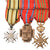 Original Belgian WWI Veteran Five-Decoration Miniature Medal Bar with Order of Leopold, Order of the Crown, Croix de Guerre, Fire Cross & Civic Decoration 1914–1918