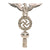 Original German WWII NSDAP First Pattern Nickel Plated Brass Flag Pole Finial “Topper” with Globe Ornament and Socket