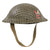 Original Canadian WWII MkII Brodie Steel Helmet in Large Size with Painted Unit Flash and Australian-Made Field Dressing - Dated 1941