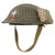 Original Canadian WWII MkII Brodie Steel Helmet in Large Size with Painted Unit Flash and Australian-Made Field Dressing - Dated 1941