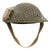 Original Canadian WWII MkII Brodie Steel Helmet in Large Size with Painted Unit Flash and Australian-Made Field Dressing - Dated 1941
