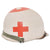 Original U.S. Vietnam War Era Navy Corpsman Red Cross Painted Medic’s Front Seam Swivel Bale M1 Helmet with Updated Firestone Liner