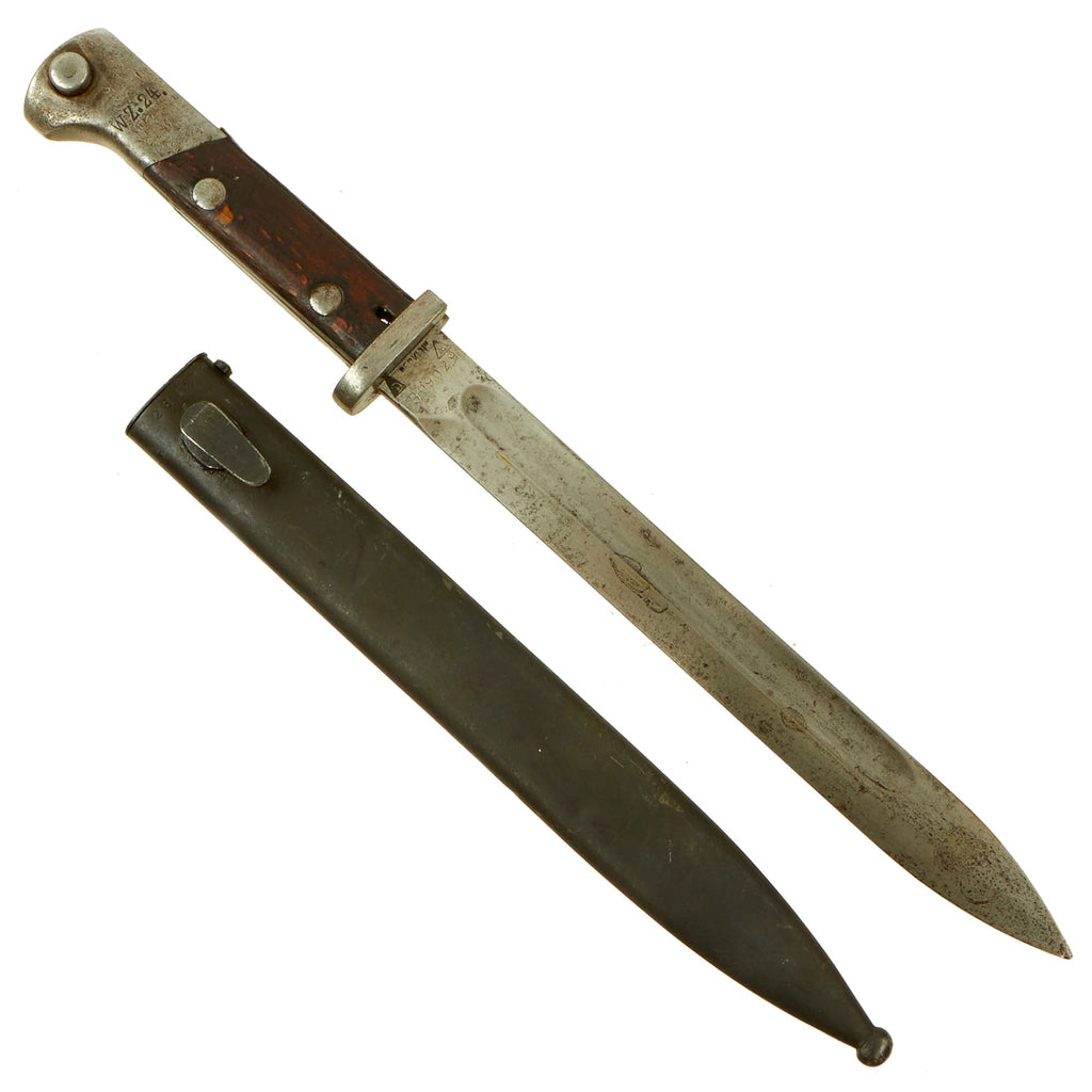 Original WWII Polish Wz 24 Mauser Bayonet by PERKUN with German 98K Scabbard Original Items