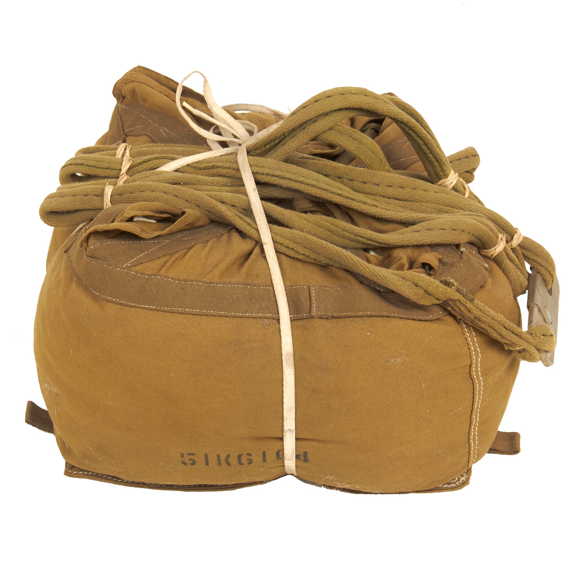 Static Line Parachuting Packing Original U.S. WWII G-1 Type Cargo Parachute Bag With Static Line ...