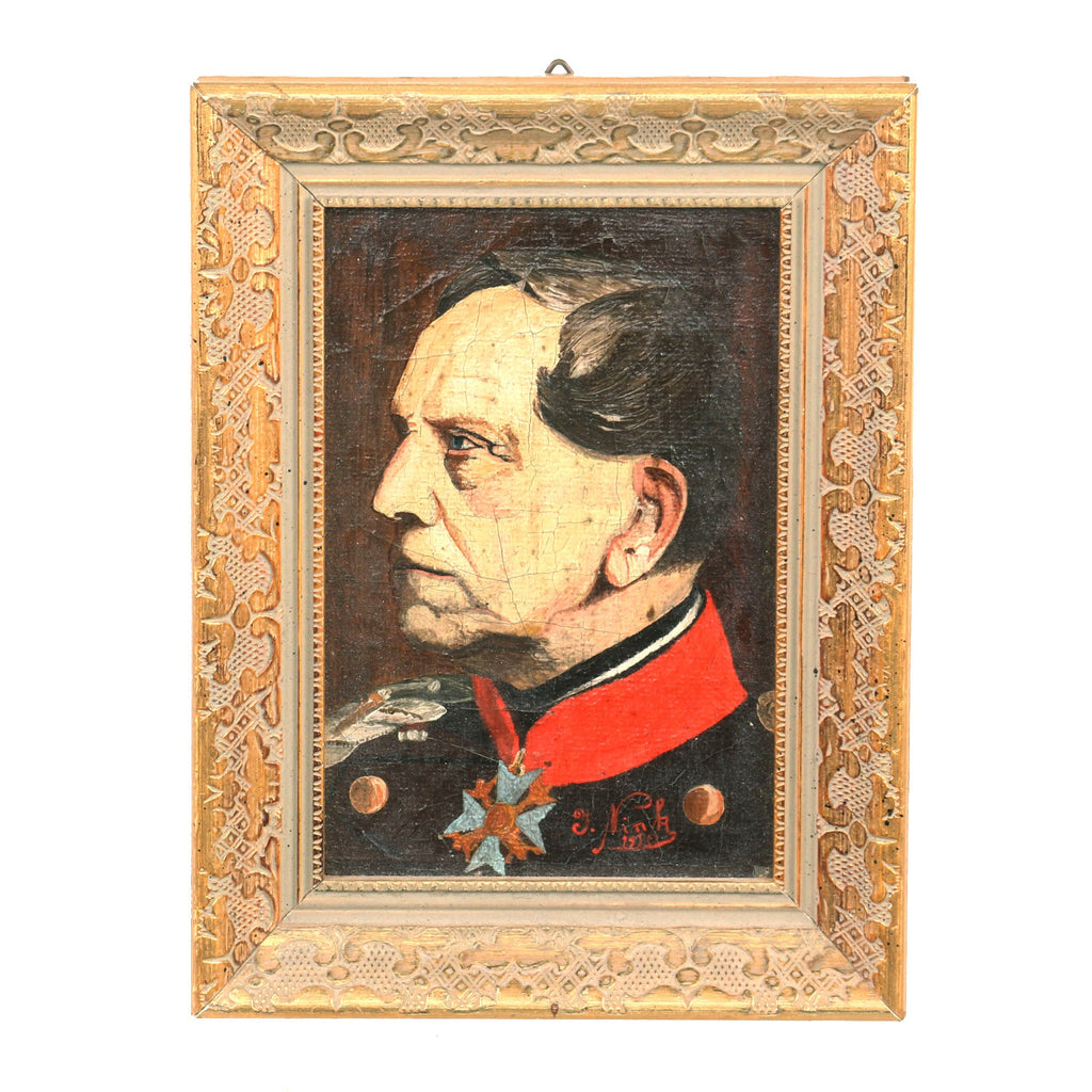 Original Imperial German Framd Painting of Helmuth Von Moltke the Elder - Field Marshal - Dated 1910 - 7⅛ x 5⅜” Original Items