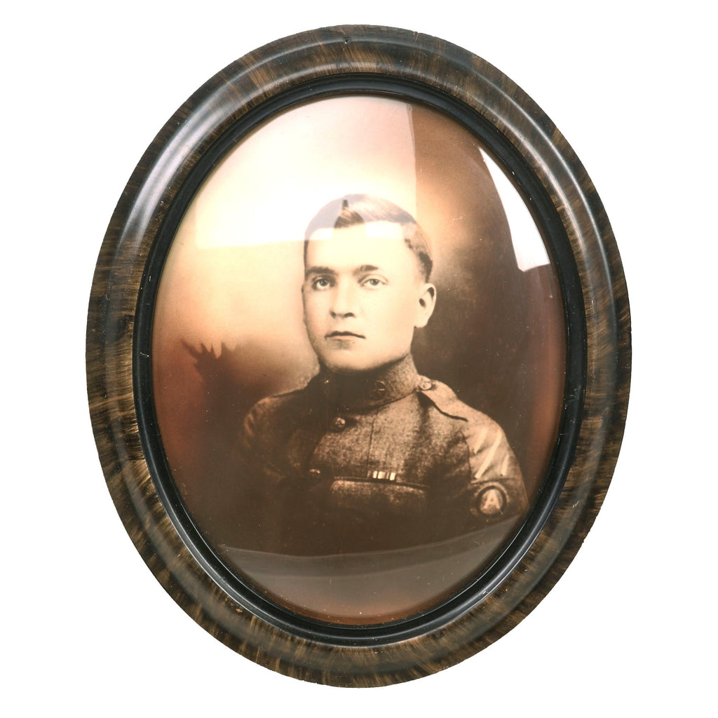 Original U.S. WWI Bubble Framed Double-Patched Portrait of 7th Infantry Regiment, 3rd Division Soldier - Only Army Unit to Fight at Belleau Wood Original Items