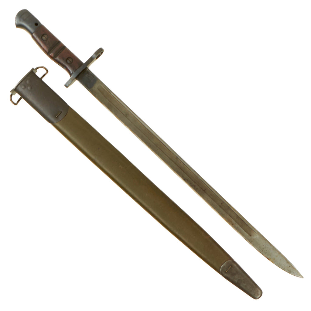 Original U.S. WWI M1917 Enfield Rifle & Trench Gun Bayonet by Remington with Scabbard - Dated 1917 Original Items