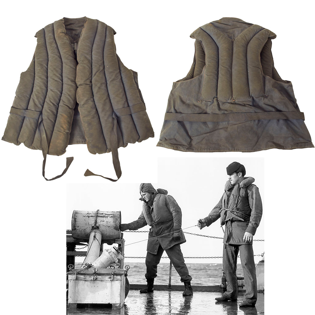 Original U.S. WWII 1942 Dated Coast Guard Kapok Life Preserver Vest by Colvin-Slocum Boats Inc. Original Items