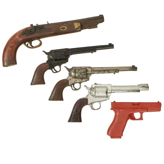 Original Rubber Hollywood Film Handguns from Ellis Props & Graphics - Set of Five including ASP Rubber Trainer Glock 17 Original Items