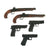 Original Hollywood Film Rubber Prop Pistols from Ellis Props & Graphics - (2) Flintlock Pistols - Glock - Beretta - Sig Sauer - 5 Items Original Items