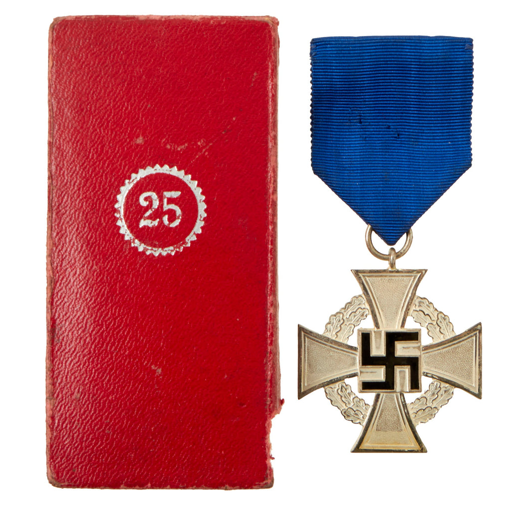 Original German WWII 2nd Class 25 Year Civil Service Faithful Service Medal in Case - Unmarked Original Items