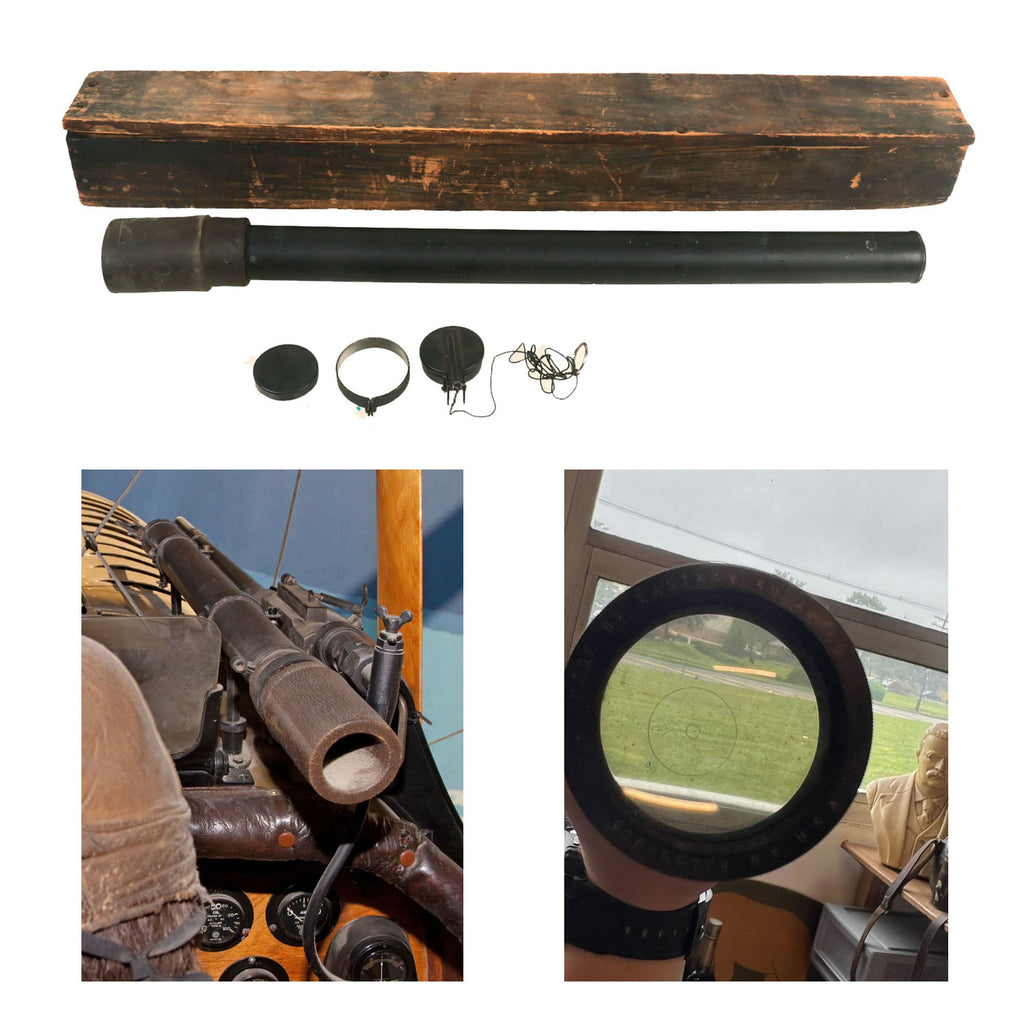 Original U.S. WWI Scarce Aldis Aircraft Signal Corps Machine Gun Unit Sight Type A by Kodak in Original Crate Original Items
