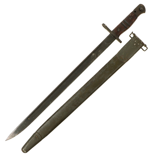Original U.S. WWI M1917 Enfield Rifle & Trench Gun Bayonet by Remington with Scabbard - Dated 1917 Original Items