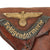 Original German Pre WWII P.08 Luger Pistol Brown Leather Hardshell Holster by Fr & K. Voegels with Attached Feldgendarmerie Gorget Insignia - Dated 1936 Original Items