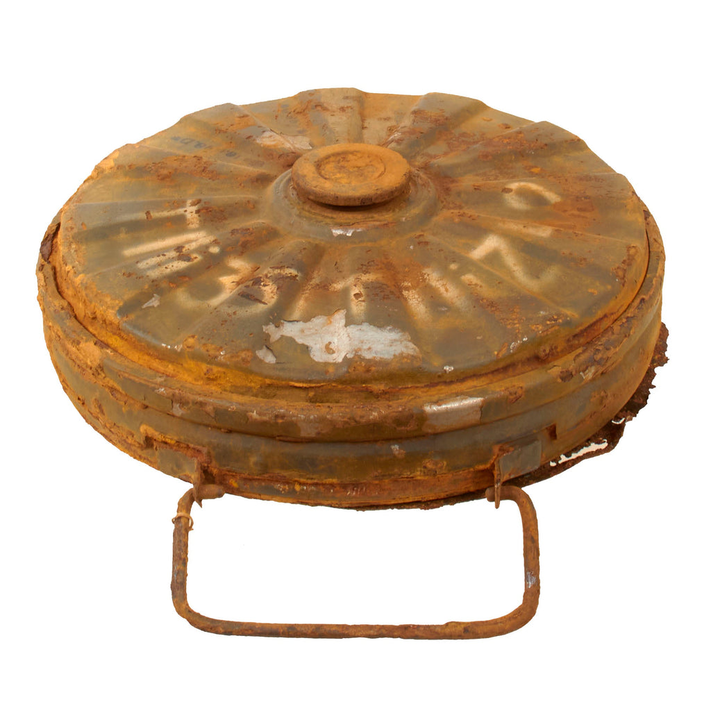 Original German WWII Scarce 1943-Dated Anti-Tank Tellermine T.Mi.35 S Inert Mine with Transit Plug Original Items