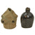 Original U.S. WWII Rare M1942 Black Porcelain Enamel Canteen in 3rd Pattern USMC Carrier Original Items