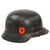 Original German WWII Double Decal NSDAP Civic Police M40 Steel Combat Helmet with 1940 Dated 57cm Liner & Chinstrap - Stamped SE64 Original Items
