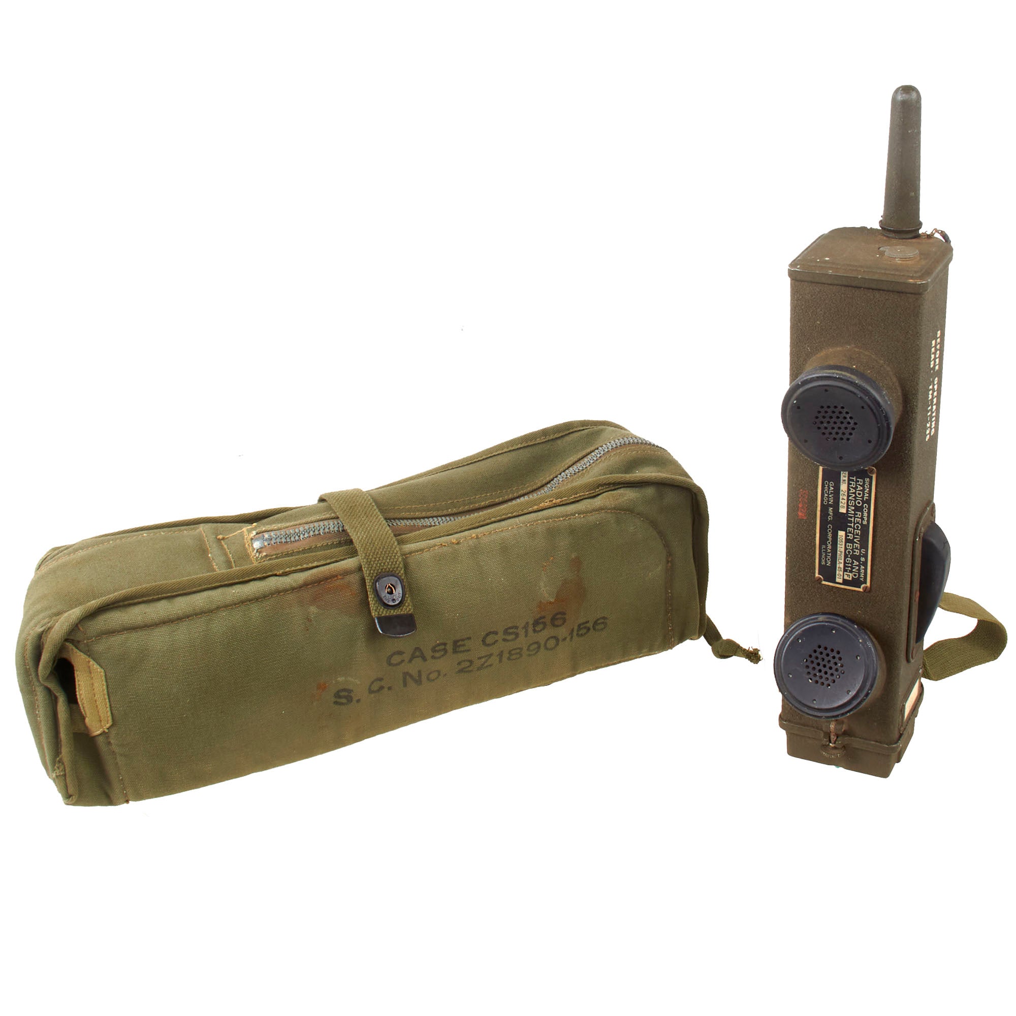 Original U.S. WWII Paratrooper Handie Talkie SCR-536 Radio with CS