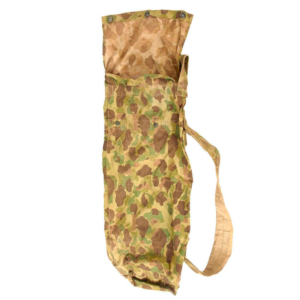 Original U.S. WWII Marine Corps Paramarine Camouflage Bazooka Rocket Bag - USMC Original Items